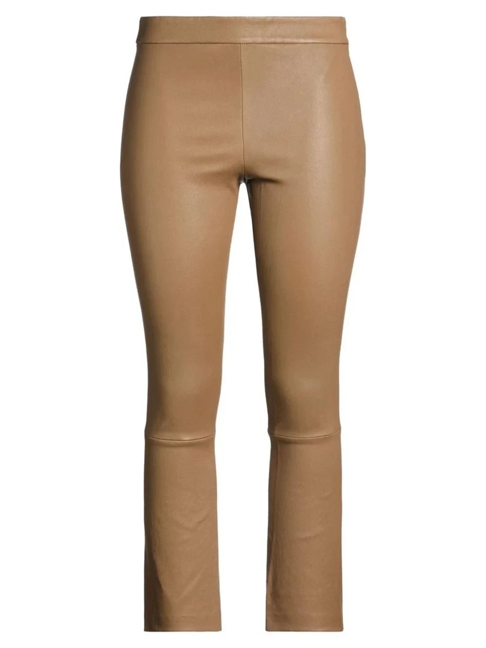 Theory Slim Kick Pant in Truffle Urban Stretch Leather Crop Pants 6 $795